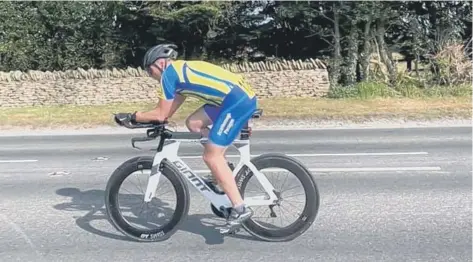  ??  ?? BACK IN ACTION: Matt Middleton in action during Sunday April 25’s Paragon Brompton 10 mile time trial