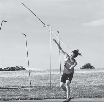  ?? SUBMITTED ?? At a recent throw meet with Launchers Athletics, held July 23 in Port Williams, Michael Lander-pinard threw 45.87m as his best of four attempts.