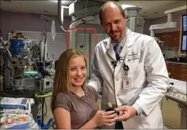  ?? NICOLE VILLALPAND­O / AMERICAN-STATESMAN ?? Alyson Hunter, 13, had a Melody pulmonary valve inserted at Dell Children’s Medical Center of Central Texas by Dr. Byron Holt. The artificial valve goes into a vein of the leg with a catheter and up into the pulmonary valve.