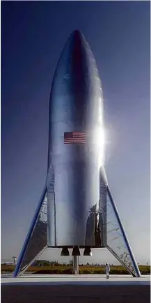  ??  ?? Protótipo da Starship, nave espacial da SpaceX