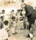  ??  ?? SOS founder Prof. Hermann Gmeiner with mothers and children at the first SOSCV in Piliyandal­a.Pic courtesy SOSCV, Sri Lanka