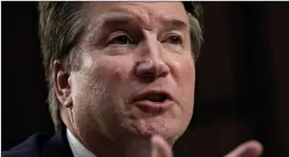  ?? Bloomberg photo by Andrew Harrer ?? Supreme Court nominee Brett Kavanaugh during his Senate Judiciary Committee confirmati­on hearing in Washington on Sept. 6, 2018.