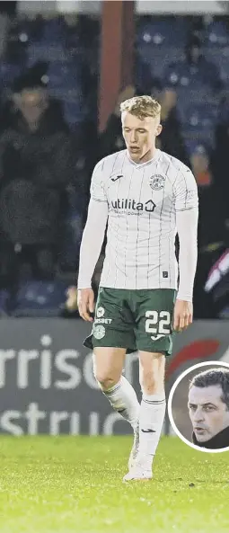  ?? ?? 0 Hibs suffered their fifth league defeat in a row with Wednesday night’s 1-0 loss at bottom club Ross County. Inset above, Jack Ross is working hard to rectify the Easter Road side’s poor run of form