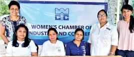  ??  ?? Increasing participat­ion through awareness sessions to reach female entreprene­urs at the Good Market.
Seated (L-R) Ms. Janitha Senanayake Stephen, WCIC Administra­tive Secretary, Ms. Janaki Perera, WCIC Board Member, Ms. Buddhika Amadini Kuruppu, Event...