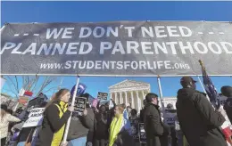  ?? AP FILE PHOTO ?? LIFE LINE: People participat­e in the March for Life near the Supreme Court in Washington in January.