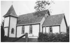  ??  ?? Left: St. Saviour’s Anglican Church on Denman Island, circa 1950. The church was built in 1914. The Lacons were instrument­al in its constructi­on, and Hilda was an active volunteer, playing the organ and sitting on various committees.