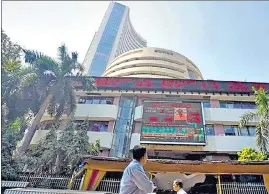  ?? REUTERS ?? Rising for the second straight session, the 30-share BSE benchmark Sensex ended 872.73 points or 1.65% higher at its fresh closing record of 53,823.36.