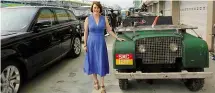  ??  ?? Kara Owen (The British High Commisione­r to the Republic of Singapore) and the oldest Land Rover in Singapore