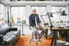  ?? ANDREW SPEAR PHOTOS / THE NEW YORK TIMES ?? Artist Loren Long, at his studio in Cincinnati on Dec. 15. The best-selling children’s book illustrato­r only recently revealed something he had never talked about publicly: his colorblind­ness.