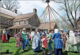  ?? DIGITAL FIRST MEDIA FILE PHOTO ?? Dancing around the May pole occurs every at the Colonial May Fair held at Pottsgrove Manor, which will be held this Saturday from 11 a .m. to 5 p.m.