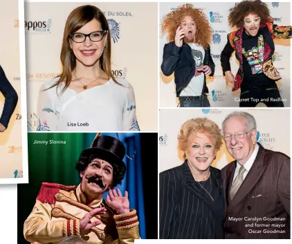  ??  ?? Lisa Loeb Carrot Top and Redfoo Mayor Carolyn Goodman and former mayor Oscar Goodman