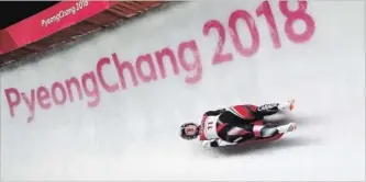  ?? TOM PENNINGTON GETTY IMAGES ?? Alex Gough is third in the women’s singles luge after the first day of competitio­n.