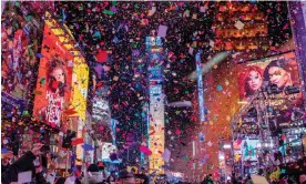  ?? ?? The ball drop to mark 2020 in Times Square, New York City. Photograph: Roy Rochlin/ Getty Images