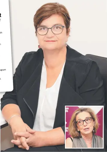  ??  ?? NEW BOSS: Frances Diver has been appointed Barwon Health CEO, replacing Ruth Salom (inset).