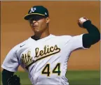  ?? JEFF CHIU — THE ASSOCIATED PRESS ?? Young A’s left-hander Jesus Luzardo has the temperamen­t and skills to be a perfect Game 2 starter in a wild-card playoff series.