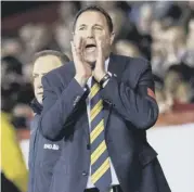  ??  ?? 2 Malky Mackay, who is a candidate for Dundee United’s managerial vacancy, on the touchline during his only game in charge of Scotland – a 1-0 defeat by Holland in 2017.