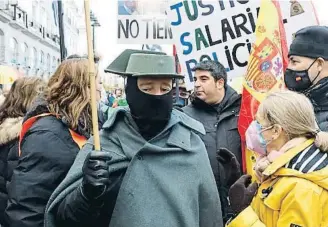  ?? J.J. UILLEN / EFE ?? Aspecto de la manifestac­ión de policías que tuvo lugar ayer en Madrid