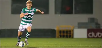  ??  ?? Liam Scales in action for Shamrock Rovers .