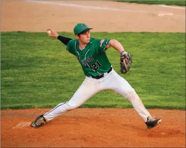  ?? ?? Austin Ziance prepares for a pitch in Mayfield’s loss to Hudson on May 23.