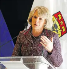  ?? DARREN MAKOWICHUK ?? Elizabeth Cannon, president and vice-chancellor of the University of Calgary, said many of the expected new jobs are likely to be in the biomedical and energy technology fields, with an eye on “further innovation” in those sectors.