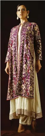  ??  ?? Outfits from Somani’s latest collection Noor and