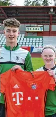  ?? Foto: fcg ?? Freuen sich auf ihre neuen Aufgaben im Trikot des FC Bayern: Maurice Dehler und Annalena Knöferl.