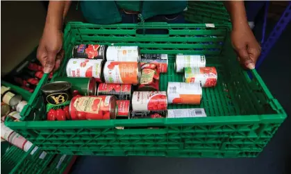  ?? Photograph: Jonathan Brady/PA ?? Stocks at a food bank in Brent, north-west London.