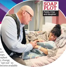  ??  ?? SOAP PLOT Paddy, Chas and daughter