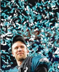  ?? ELSA / GETTY IMAGES ?? Eagles Super Bowl MVP QB Nick Foles was on the receiving end of the Philly Special.