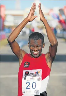  ?? Picture: GALLO IMAGES ?? UP AND AWAY: Melikhaya Frans of EPA hopes to challenge for the podium at this Saturday’s SA Half-Marathon Championsh­ips in Port Elizabeth.