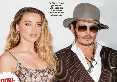  ?? ?? Ein Bild noch aus glückliche­n Ehe-Tagen: die Schauspiel­er Amber Heard und Johnny Depp