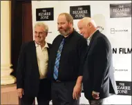  ?? MIDORI MORITA/COURTESY PHOTOGRAPH ?? Actor Barry Pearl, left, Lodi High School drama teacher John Goodman, center, and filmmaker Joey Travolta pose for a photo before the screening of the student-led film collection Travolta helped produce at Hutchins Street Square on Monday.