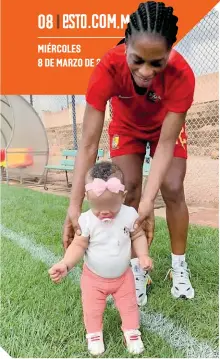 ?? ?? Claudine Meffometou estuvo 10 meses de baja por maternidad y siempre contó con el apoyo del FC Fleury, que incluso le renovó su contrato.