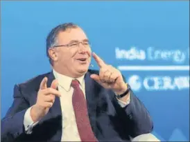  ?? BLOOMBERG ?? Total SA chief executive officer Patrick Pouyanné at the India Energy Forum by CERAweek in New Delhi ■ on Monday.