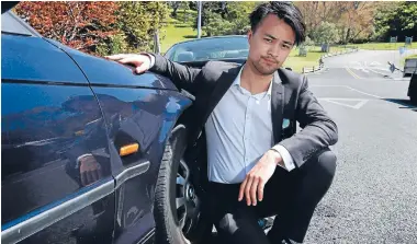 ?? Photo: CAMERON BURNELL/FAIRFAX NZ. ?? Wellington man James Palmer is fuming after claiming a Green Cabs taxi driver "smashed" into his parked car then gave him false insurance details. The incident, outside his house, was witnessed by a neighbour, he said.