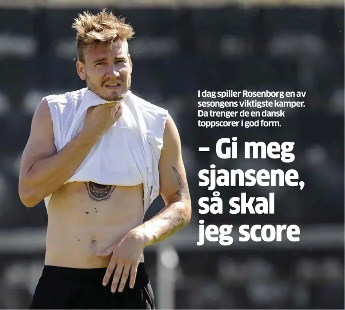  ?? FOTO: RUNE PETTER NESS ?? – Denne sesongen har vi ikke vaert gode nok til å skape sjanser for hverandre. Det er noe vi har jobbet mye med på trening, og det er jeg sikker på vil bedre seg. Og når sjansene etter hvert kommer, så skal jeg nok score på dem, sier Nicklas Bendtner.