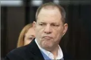  ?? STEVEN HIRSCH — NEW YORK POST VIA AP ?? Harvey Weinstein listens during a court proceeding in New York on Friday. Weinstein was arraigned Friday on rape and other charges in the first criminal prosecutio­n to result from the wave of allegation­s against him that sparked a national reckoning...
