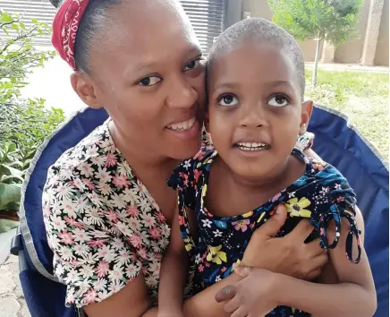  ?? ?? STRESSED BUT GRATEFUL: Refilwe Pheto says she is thankful for the support she gets from Larona’s father and her grandmothe­r despite the stressful nature of taking care of a child with disabiliti­es.