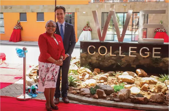  ?? PHOTO SUPPLIED ?? Margaret Kenyatta, First Lady of Kenya, with WE Co-founder Craig Kielburger.