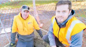  ?? ?? Brendan Fisher of Nolan Drainage (left) and Taupō District Council infrastuct­ure project manager Elijah May.