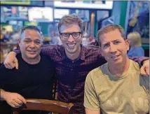  ?? TENDERFOOT TV ?? Tommy Martino (from left), “Whistleblo­wer” podcast host Tim Livingston and Tim Donaghy, the former NBA referee who bet on games.