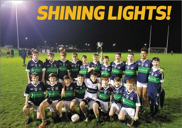  ??  ?? The Bray Emmets under-15 footballer­s who defeated Luke O’Toole’s in the Under-15 ‘A’ Shield final in Ballinakil­l on Monday evening. Photo: Gary Prunty