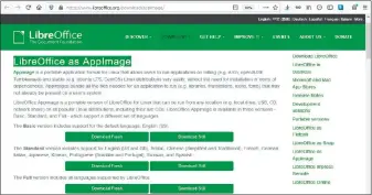 ??  ?? Für Appimages gibt es Portale mit größeren Sammlungen, aber keine verbindlic­he Zentrale. Eine Google-suche wie „appimage libreoffic­e“führt mit Glück direkt zum Hersteller.