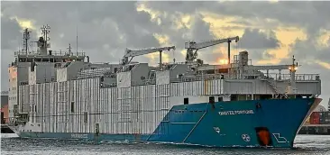  ??  ?? The livestock carrier, Yangzte Fortune, is due at Napier this weekend.