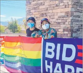  ?? Katelyn Newberg Las Vegas Review-journal ?? Milk+t manager Caroline Sadorra, left, and her girlfriend, store owner Beyah Delmuneo, said a man called the business Oct. 29, yelling about flags being displayed.