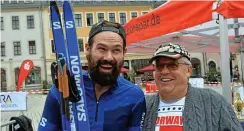  ?? PETER MICHAELIS ?? Staffel-Olympiasie­ger Michael Rösch (links) und Biathlon-HardcoreFa­n Hanno Soboll.