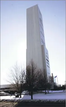  ?? Associated Press file photo ?? The Otis Elevator Research Center with its 29-story test tower in Bristol in 2008.
