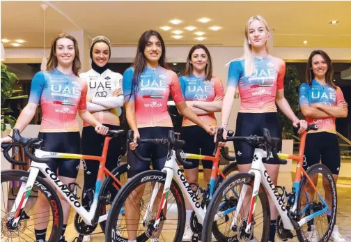  ?? ?? ↑
The new team will be participat­ing in some of the most important races on the internatio­nal women’s cycling calendar along with the UAE Team ADQ.