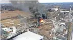  ?? NEWS 5 CLEVELAND ?? A drone captured this image of the train wreckage a day after cars derailed in East Palestine.