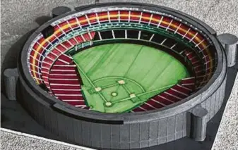  ??  ?? Murphy’s paper model of the Dome includes this version showing the baseball setup.